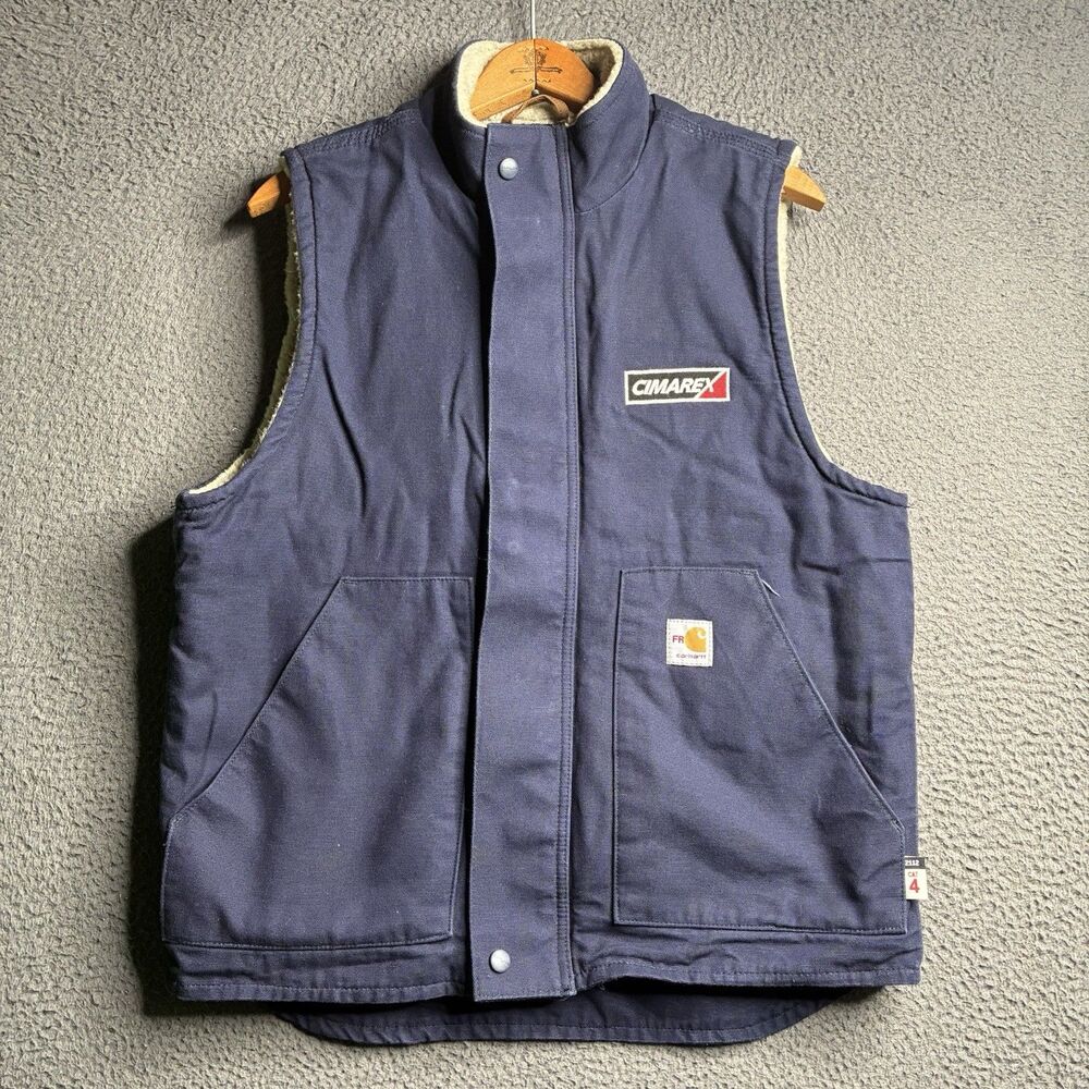 Carhartt FR Vest Men’s Medium Blue Sherpa Lined Flame Resistant Cat 4 Full Zip